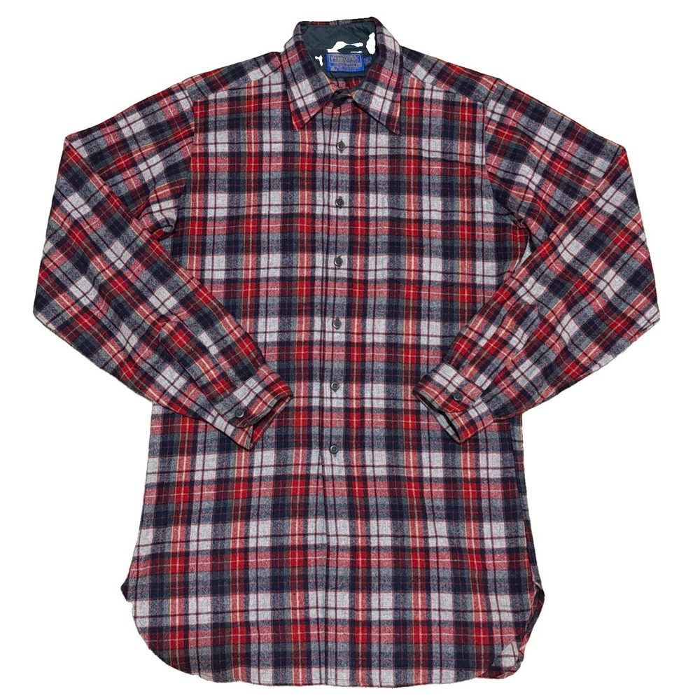 Pendleton Men's Medium Extra Long 100% Virgin Wool Long Sleeve Plaid Shirt